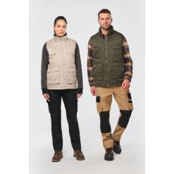 Unisex padded multi-pocket polycotton vest