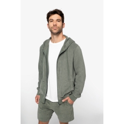 Terry Towel full zip hooded sweatshirt