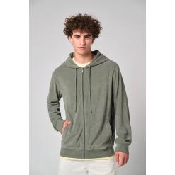 Terry Towel full zip hooded sweatshirt